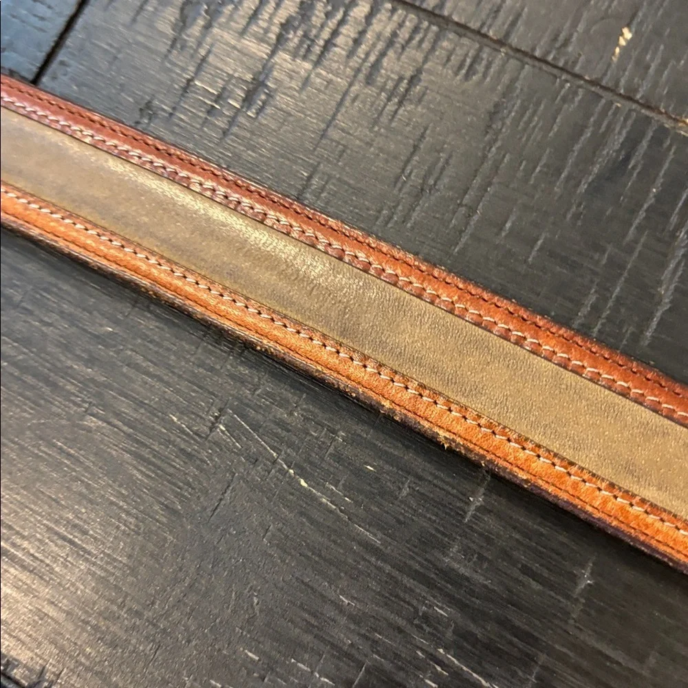 Johnston & Murphy Brown and European Tan Cowhide Leather Belt Size 44